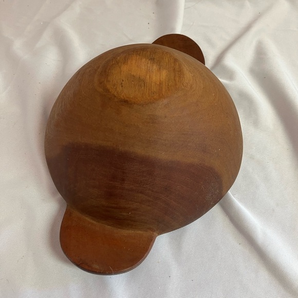 Rustic Wooden Bowl with Handles - Picture 6 of 9